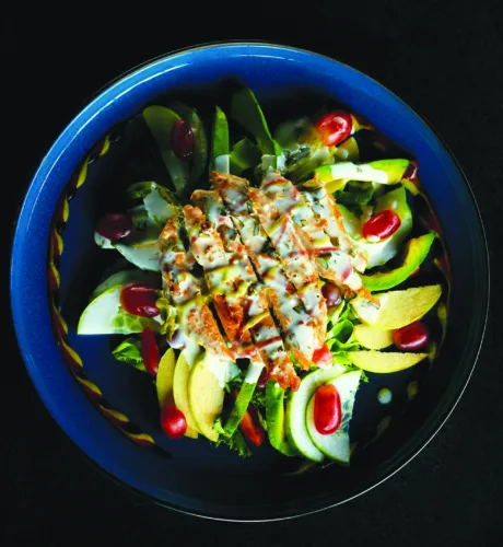 Top tender chicken with a creamy dressing for a light, refreshing meal